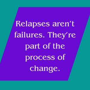 Graphic says "Relapses aren’t failures. They’re part of the process of change."